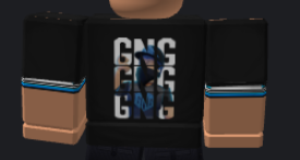 Black shirt with stacked GNG lettering